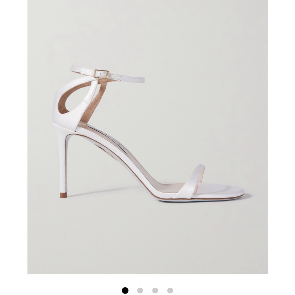 Aquazzura Joy 85 White Satin Sandals - Worn Once Like New